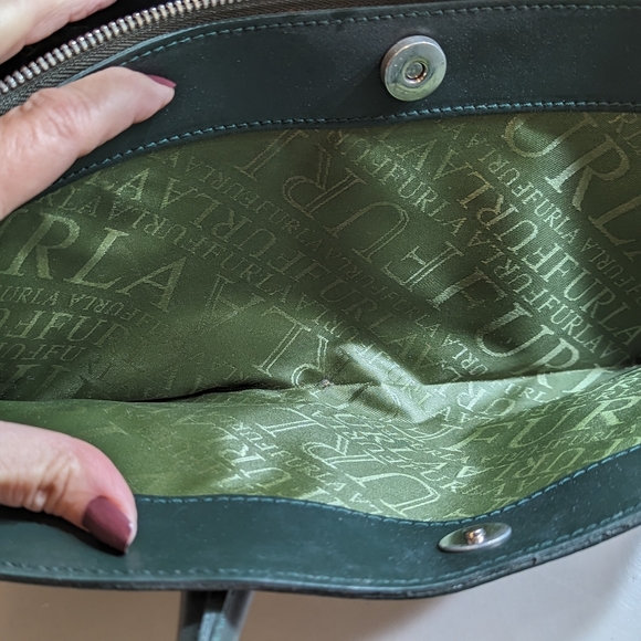 FURLA Brand Forest Green Italian Leather Bag - Picture 8 of 11